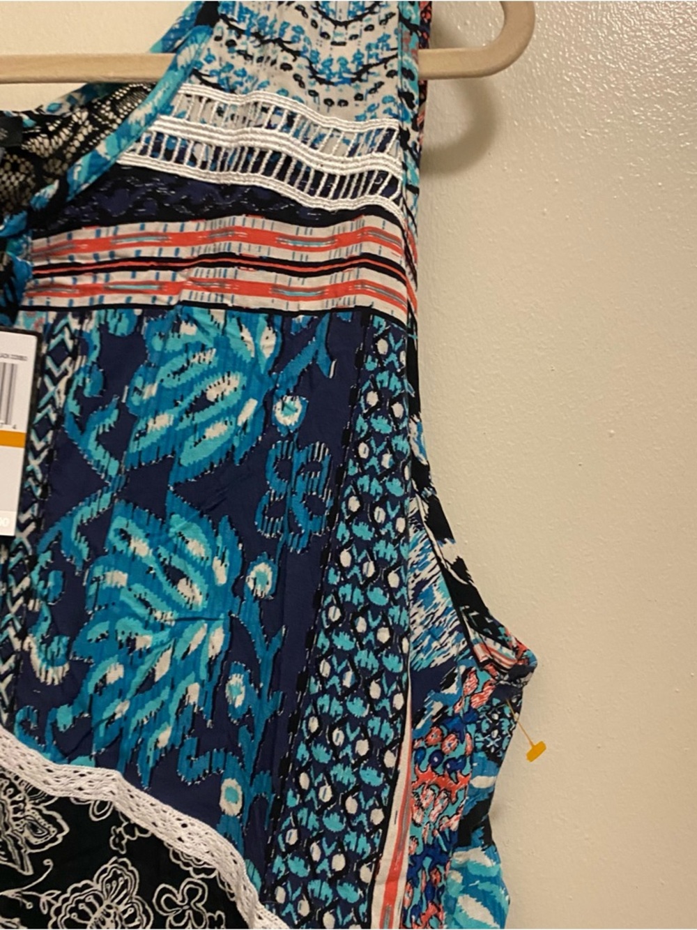 Stoosh Womens Boho Tank Top 3X 3XL Bust 54” Blue Black White Print New NWT $49 - Picture 4 of 10